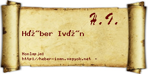 Héber Iván névjegykártya